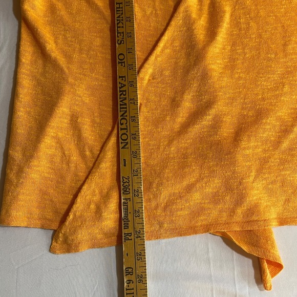 Eileen Fisher Linen Cotton Orange Textured Open Front Cardigan Sweater Large - Picture 7 of 7